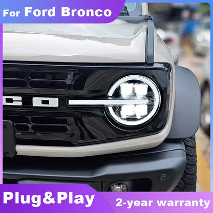 For Ford Bronco FULL LED Headlights 2020-2024 LED Projetor Lens head Lamp Daytime Running Light Dynamic Turn Signal Front Lamps
