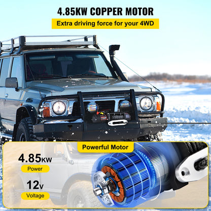 VEVOR ElectricWinch,12v13500lbs24MSyntheticRopewithRemoteControlfor4X4CarTrailerATVTruckOffRoadBoat
