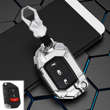 2 3 4 Buttons Car Key Case Cover For Jeep Wrangler JL TJ Gladiator JT 2018 2019 Remote Keyless Shell Holder Accessories Keychain