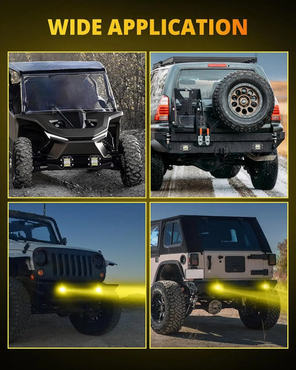 NAOEVO 5 Inch Flush Mount LED Pods Lights 40W 4000LM Spot Flood Combo LED Light Bar Offroad Driving Fog Lights LED Work Lights
