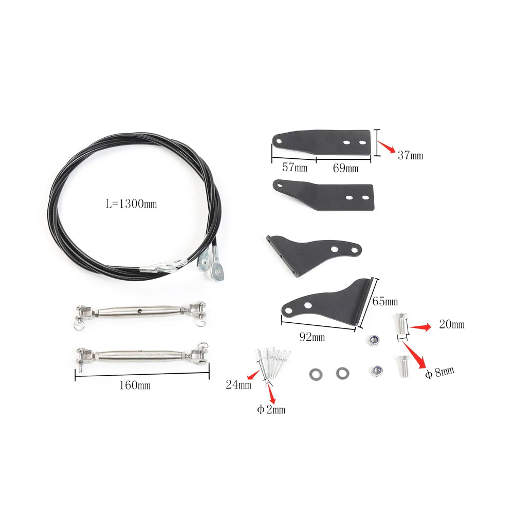 Limb Riser Kit Car Hood Obstacle Eliminate Rope Branch Brush Line for Jeep Wrangler JK 2007-2018 Protector Exterior Accessories