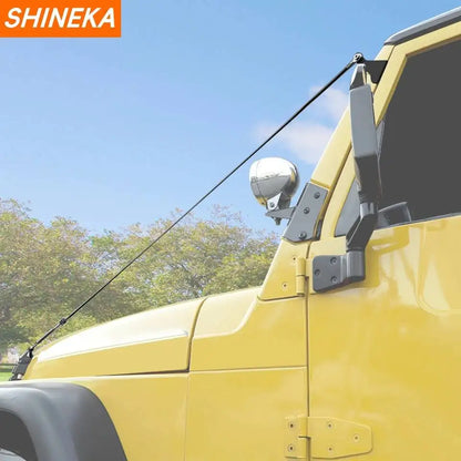 SHINEKA Car Hood Obstacle Eliminate Rope Branch Brush Line Limb Riser Kit for Jeep Wrangler TJ 1997-2006 Accessories