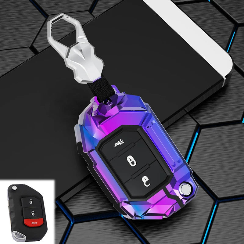 2 3 4 Buttons Car Key Case Cover For Jeep Wrangler JL TJ Gladiator JT 2018 2019 Remote Keyless Shell Holder Accessories Keychain