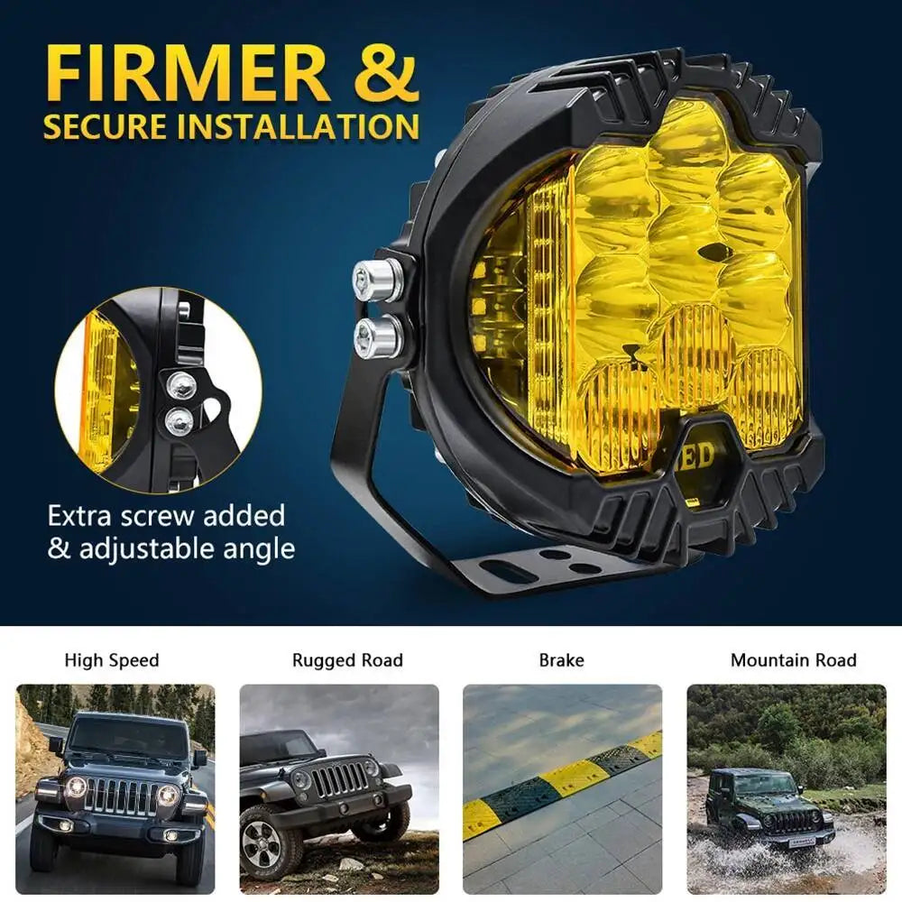 3'' 5'' 7'' Automobile LED Sport Work Lamps 4X4 Vehicle Auxiliary Lights Led 7 INCH Combo Driving Lamp Headlamp