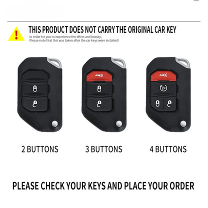 2/3/4 Buttons Racing Style Car Key Case Fob Cover for Jeep Wrangler Gladiator JL JLU Rubicon Sahara JLU JT 2018-2022 Accessories