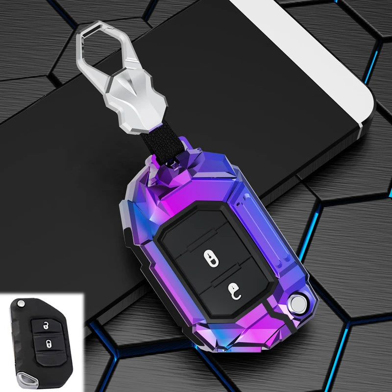 2 3 4 Buttons Car Key Case Cover For Jeep Wrangler JL TJ Gladiator JT 2018 2019 Remote Keyless Shell Holder Accessories Keychain