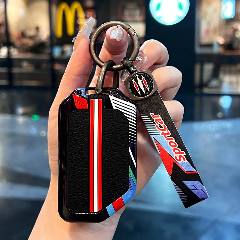 2/3/4 Buttons Racing Style Car Key Case Fob Cover for Jeep Wrangler Gladiator JL JLU Rubicon Sahara JLU JT 2018-2022 Accessories