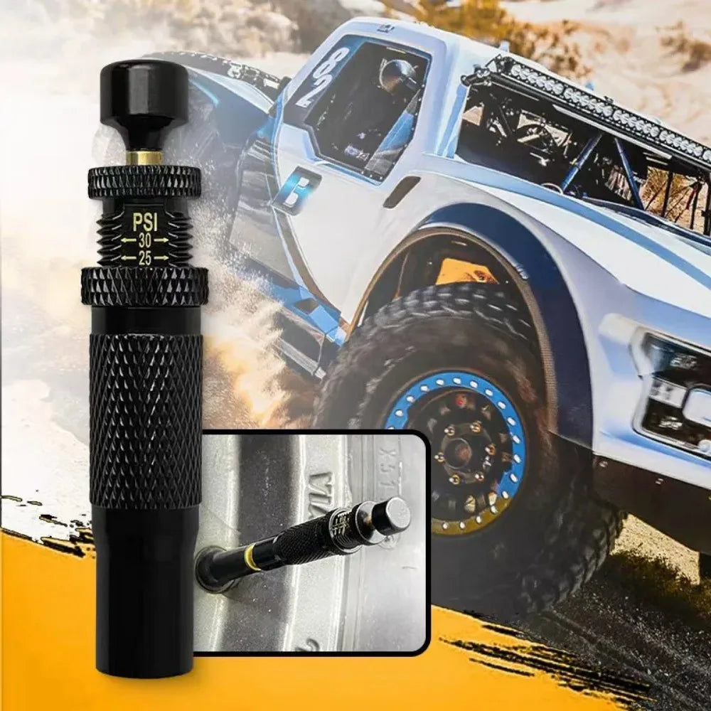 4pcs Tire Pressure Reduction Kit 10-30 PSI/0.7-2.1 BAR Auto-Stop Deflator Valve Set for Offroad Motorcycle SUV and Truck Tires