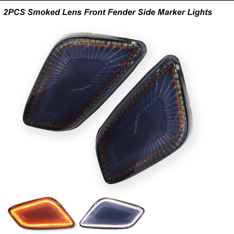 iJDM Car LED Signal Light For Jeep Wrangler TJ 1997-2006 Front Bumper Parking Lamp & Front Fender Side Marker Lamps Black Shell