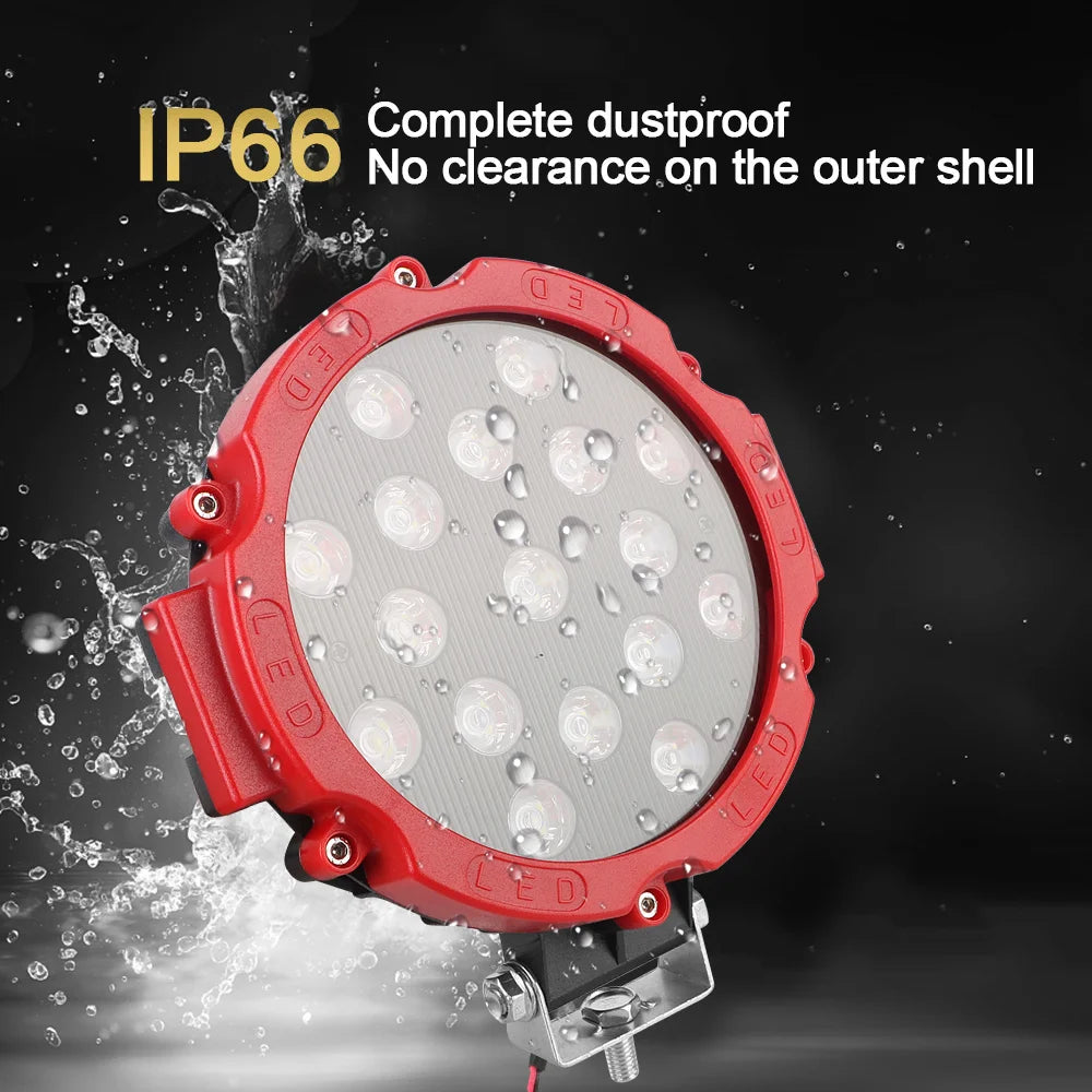 12V 51W Bright LED Light Off Road 4x4 Spotlight Car Headlight Work Spot Lamp
