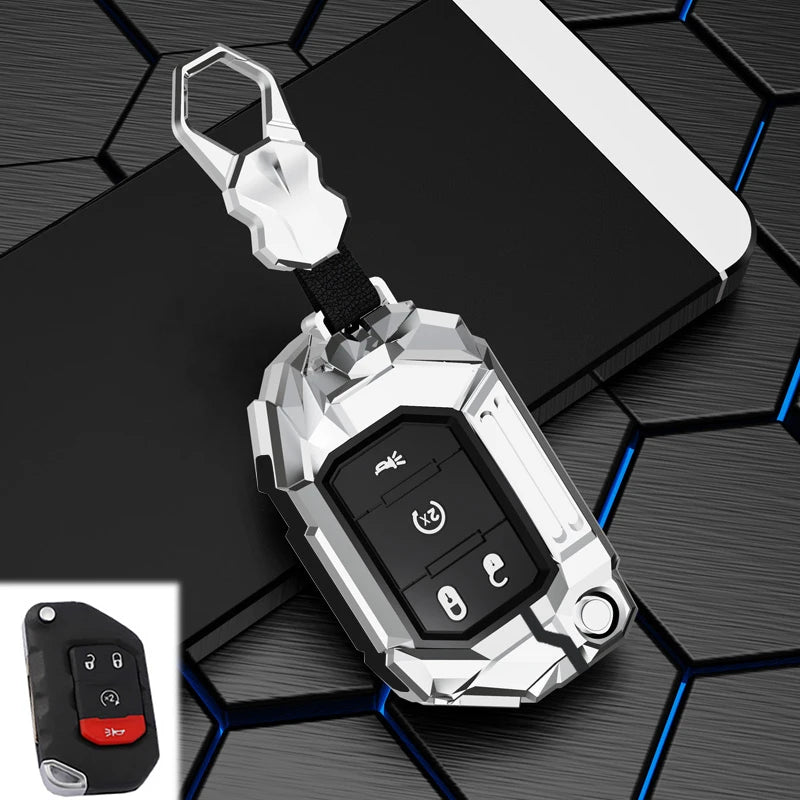 2 3 4 Buttons Car Key Case Cover For Jeep Wrangler JL TJ Gladiator JT 2018 2019 Remote Keyless Shell Holder Accessories Keychain