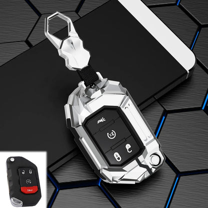 2 3 4 Buttons Car Key Case Cover For Jeep Wrangler JL TJ Gladiator JT 2018 2019 Remote Keyless Shell Holder Accessories Keychain