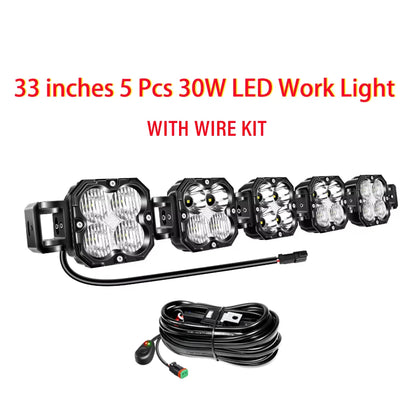 20-52 Inch 30W Cube LED Pod Light Spot Flood Combo Beam Work Lights,5500K Car Off-Road Driving Lamp for ATV,UTV,Truck,Motorcycle