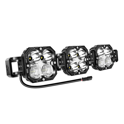 20-52 Inch 30W Cube LED Pod Light Spot Flood Combo Beam Work Lights,5500K Car Off-Road Driving Lamp for ATV,UTV,Truck,Motorcycle