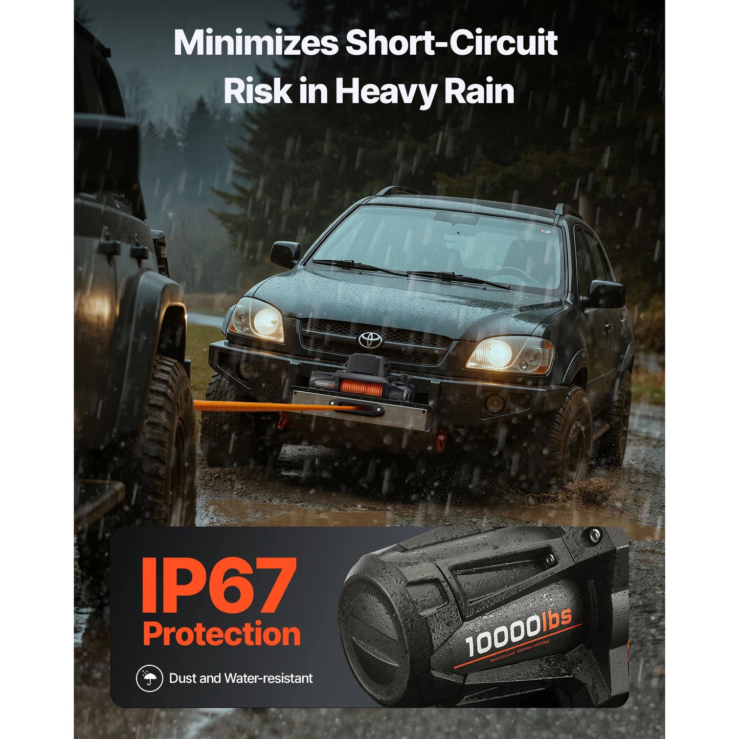 SucceBuy 10000/12000/13500 lbs Electric Winch 12V DC Truck Car Winch with 90 ft Synthetic Rope for Towing Off-Road SUV Jeep