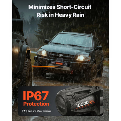 SucceBuy 10000/12000/13500 lbs Electric Winch 12V DC Truck Car Winch with 90 ft Synthetic Rope for Towing Off-Road SUV Jeep