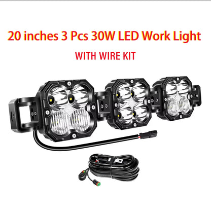 20-52 Inch 30W Cube LED Pod Light Spot Flood Combo Beam Work Lights,5500K Car Off-Road Driving Lamp for ATV,UTV,Truck,Motorcycle