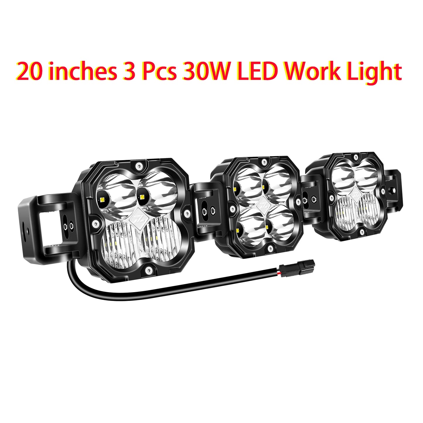 20-52 Inch 30W Cube LED Pod Light Spot Flood Combo Beam Work Lights,5500K Car Off-Road Driving Lamp for ATV,UTV,Truck,Motorcycle