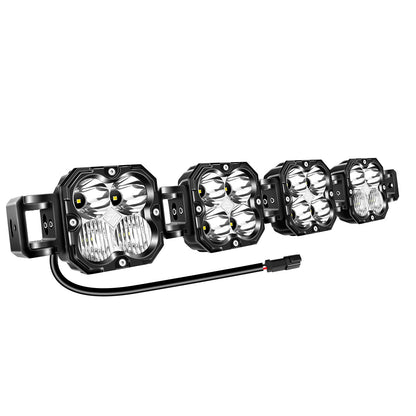 20-52 Inch 30W Cube LED Pod Light Spot Flood Combo Beam Work Lights,5500K Car Off-Road Driving Lamp for ATV,UTV,Truck,Motorcycle