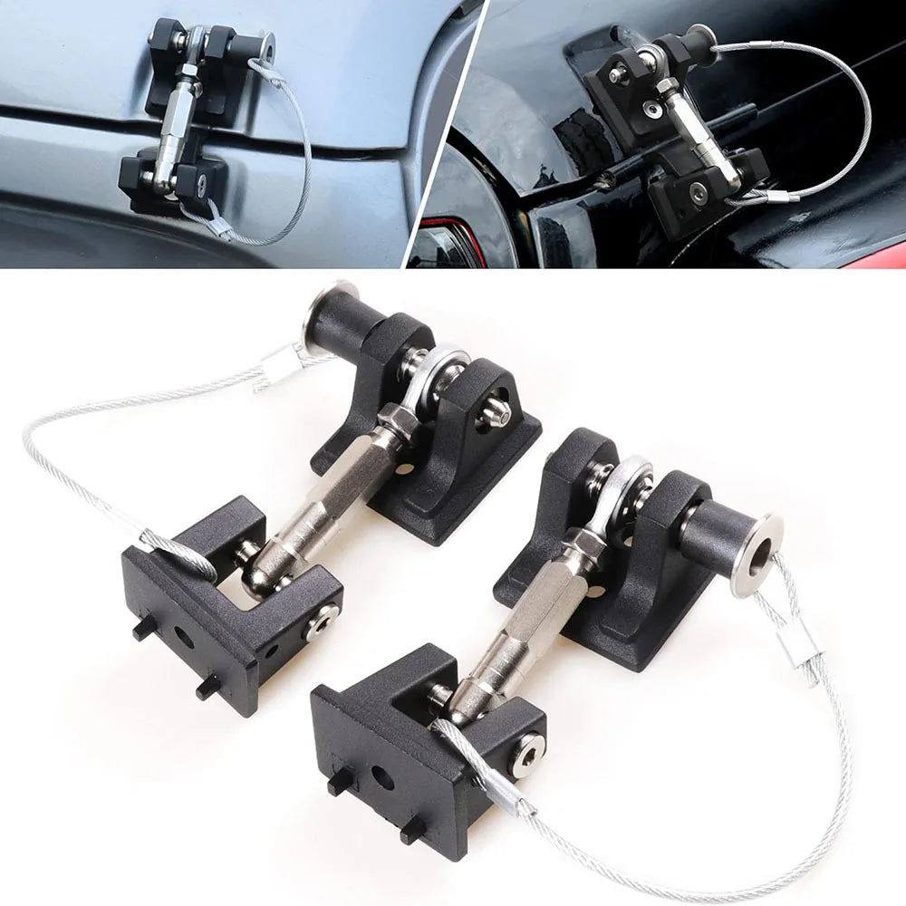 1 Pair Hood Latches Hood Catch for Jeep Wrangler JK/JKU 2007-2017,JL/JLU 2018-2022 Gladiator 2020-2022,Car Exterior Retro Style