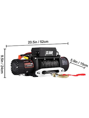 VEVOR ElectricWinch,12v13500lbs24MSyntheticRopewithRemoteControlfor4X4CarTrailerATVTruckOffRoadBoat