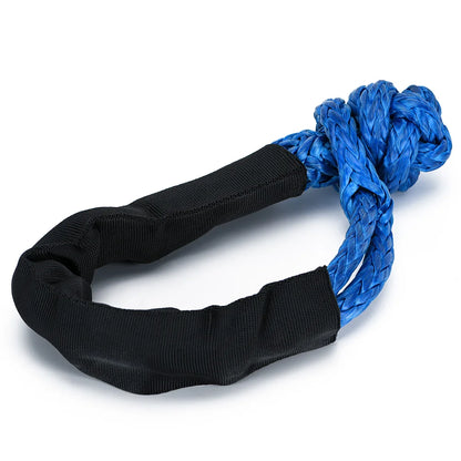 55000lbs Winch Rope Synthetic Soft Shackle or Recovery Ring Set Rugged Shackles W/ Protective Sleeve for Truck Vehicle Recovery