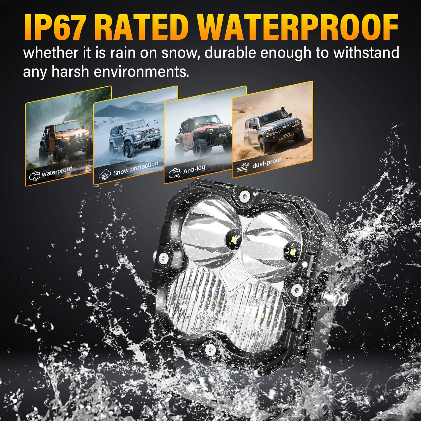 52 Inch 8Pcs 30W Cube LED Pod Light Spot Flood Combo Beam Work Lights,5500K Off-Road Driving Lamp for ATV,UTV,Truck,Motorcycle