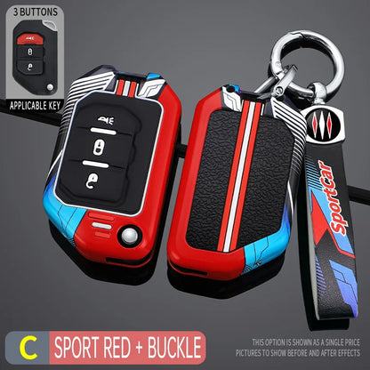 2/3/4 Buttons Racing Style Car Key Case Fob Cover for Jeep Wrangler Gladiator JL JLU Rubicon Sahara JLU JT 2018-2022 Accessories