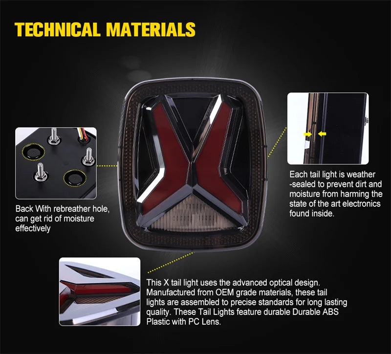 DOT E-mark Approved Car Light Assembly Led Tail Lamp For Jeep Wrangler CJ TJ YJ Smoked Brake Reverse light Daytime Running Light