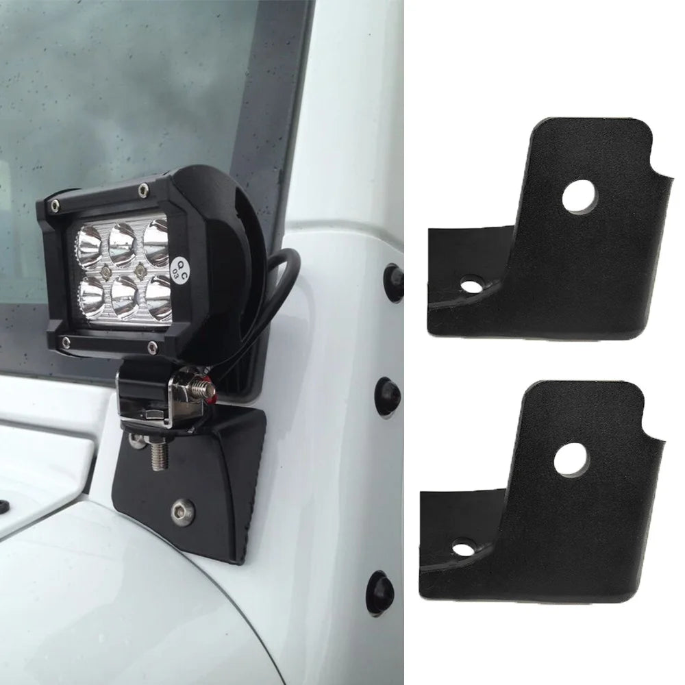 Car Universal LED Work Light A Pillar Hood Mounting Bracket Holder Base for Jeep Wrangler TJ JK 1997-2017 Exterior Parts
