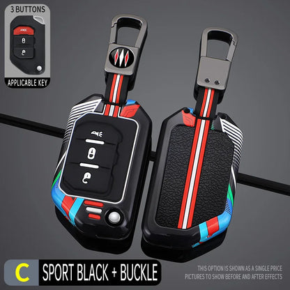 2/3/4 Buttons Racing Style Car Key Case Fob Cover for Jeep Wrangler Gladiator JL JLU Rubicon Sahara JLU JT 2018-2022 Accessories