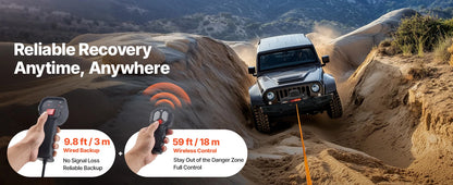 SucceBuy 10000/12000/13500 lbs Electric Winch 12V DC Truck Car Winch with 90 ft Synthetic Rope for Towing Off-Road SUV Jeep