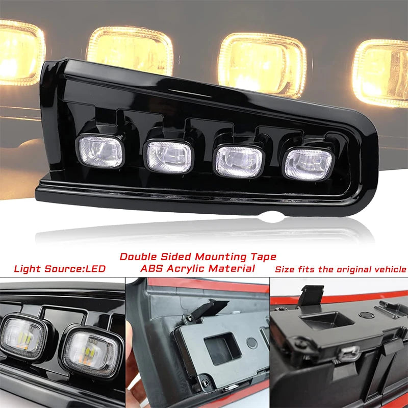 For Ford Bronco Front Bumper Reflector Replacement LED Assembly White DRL Fog Lights Dynamic Amber Turn Signal Lights 21-24