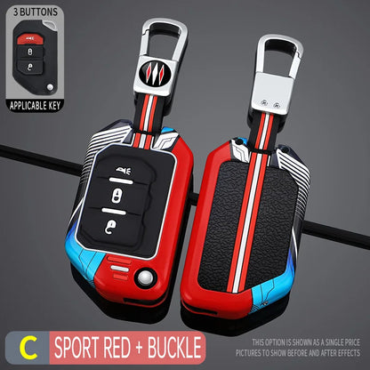 2/3/4 Buttons Racing Style Car Key Case Fob Cover for Jeep Wrangler Gladiator JL JLU Rubicon Sahara JLU JT 2018-2022 Accessories