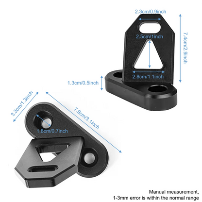 2pcs JK A-pillar Mounting Bracket for 2007-2017 Wrangler JK Aluminum Bracket for Off-Road LED Fog Light Work Light