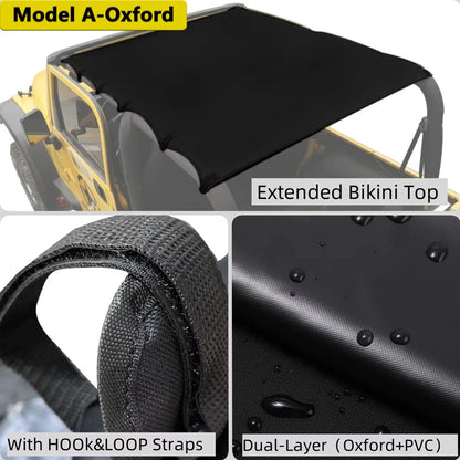 Soft Roof Top Cover Car Extented Bikini Top for Jeep Wrangler TJ 1997-2006 Car Sunshade Anti UV Insulation Exterior Accessories