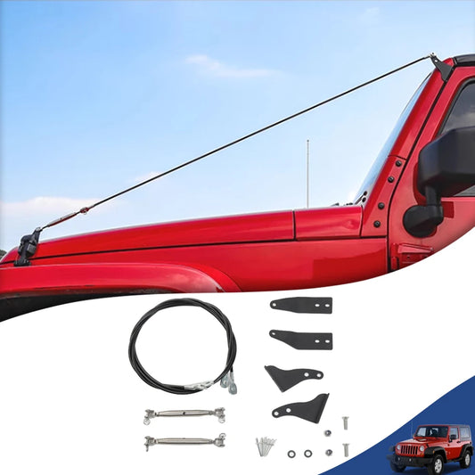 Limb Riser Kit Car Hood Obstacle Eliminate Rope Branch Brush Line for Jeep Wrangler JK 2007-2018 Protector Exterior Accessories