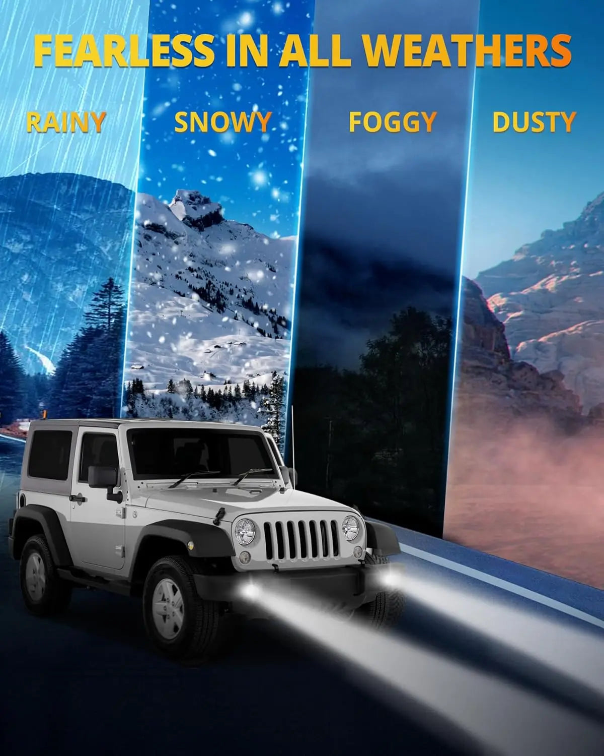NAOEVO 5 Inch Flush Mount LED Pods Lights 40W 4000LM Spot Flood Combo LED Light Bar Offroad Driving Fog Lights LED Work Lights