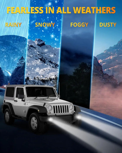 NAOEVO 5 Inch Flush Mount LED Pods Lights 40W 4000LM Spot Flood Combo LED Light Bar Offroad Driving Fog Lights LED Work Lights