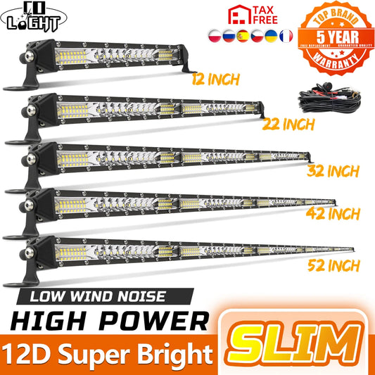 CO LIGHT 12"-52" Off Road LED Bar Spot Flood LED Light Bar/Work Light for Truck 4X4 UAZ 4WD ATV Car Barra LED Driving Fog Light
