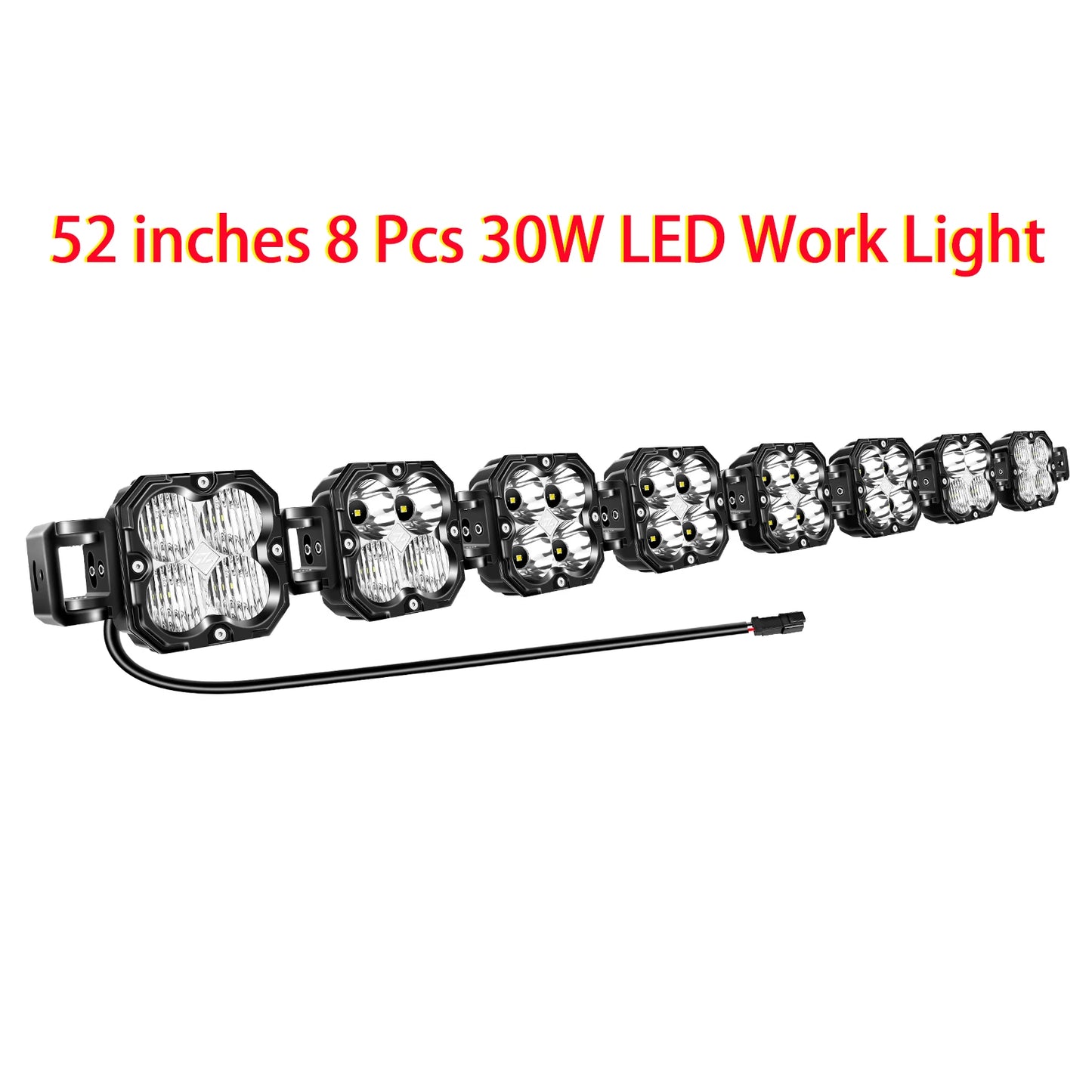 20-52 Inch 30W Cube LED Pod Light Spot Flood Combo Beam Work Lights,5500K Car Off-Road Driving Lamp for ATV,UTV,Truck,Motorcycle