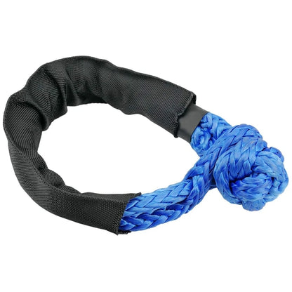 55000lbs Winch Rope Synthetic Soft Shackle or Recovery Ring Set Rugged Shackles W/ Protective Sleeve for Truck Vehicle Recovery
