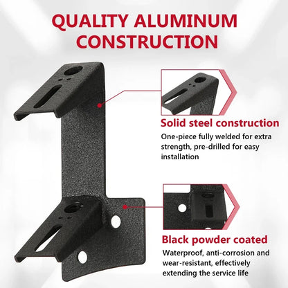 2Pcs A-pillar LED/HID Work Light Brackets Driving Lamp Auxiliary Spotlight Holder 10mm Bolts For Jeep Wrangler JK 2007-2017