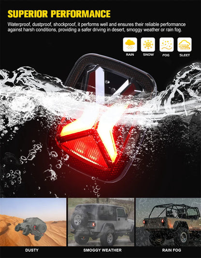 DOT E-mark Approved Car Light Assembly Led Tail Lamp For Jeep Wrangler CJ TJ YJ Smoked Brake Reverse light Daytime Running Light