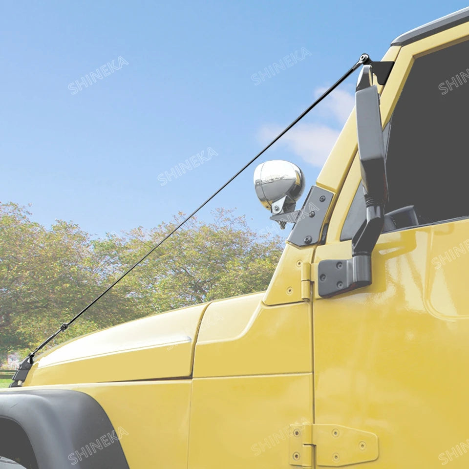 SHINEKA Car Hood Obstacle Eliminate Rope Branch Brush Line Limb Riser Kit for Jeep Wrangler TJ 1997-2006 Accessories