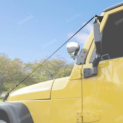 SHINEKA Car Hood Obstacle Eliminate Rope Branch Brush Line Limb Riser Kit for Jeep Wrangler TJ 1997-2006 Accessories