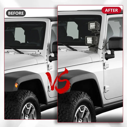 2Pcs A-pillar LED/HID Work Light Brackets Driving Lamp Auxiliary Spotlight Holder 10mm Bolts For Jeep Wrangler JK 2007-2017