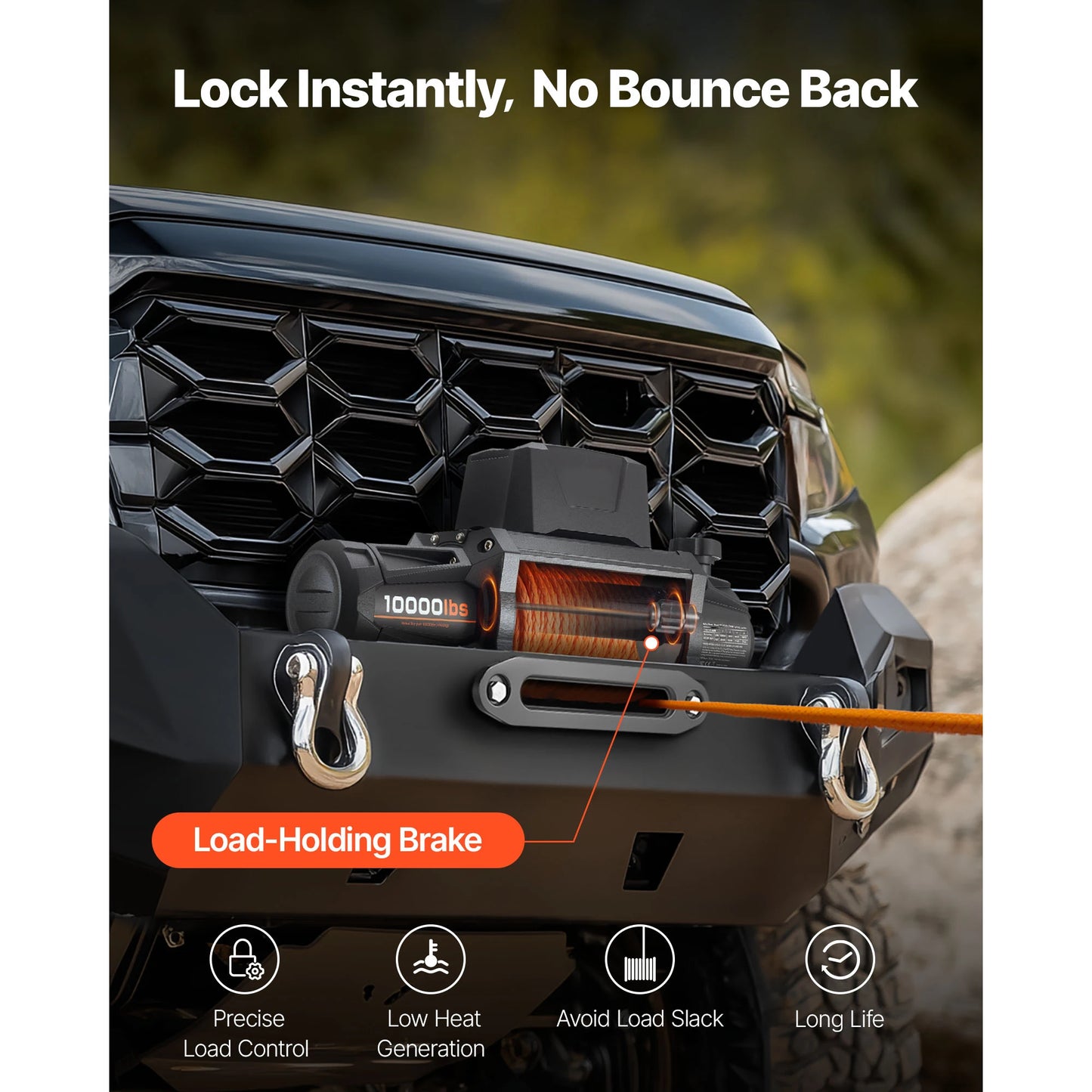 SucceBuy 10000/12000/13500 lbs Electric Winch 12V DC Truck Car Winch with 90 ft Synthetic Rope for Towing Off-Road SUV Jeep