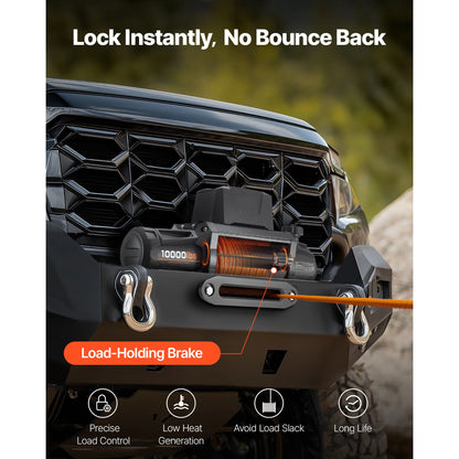 SucceBuy 10000/12000/13500 lbs Electric Winch 12V DC Truck Car Winch with 90 ft Synthetic Rope for Towing Off-Road SUV Jeep