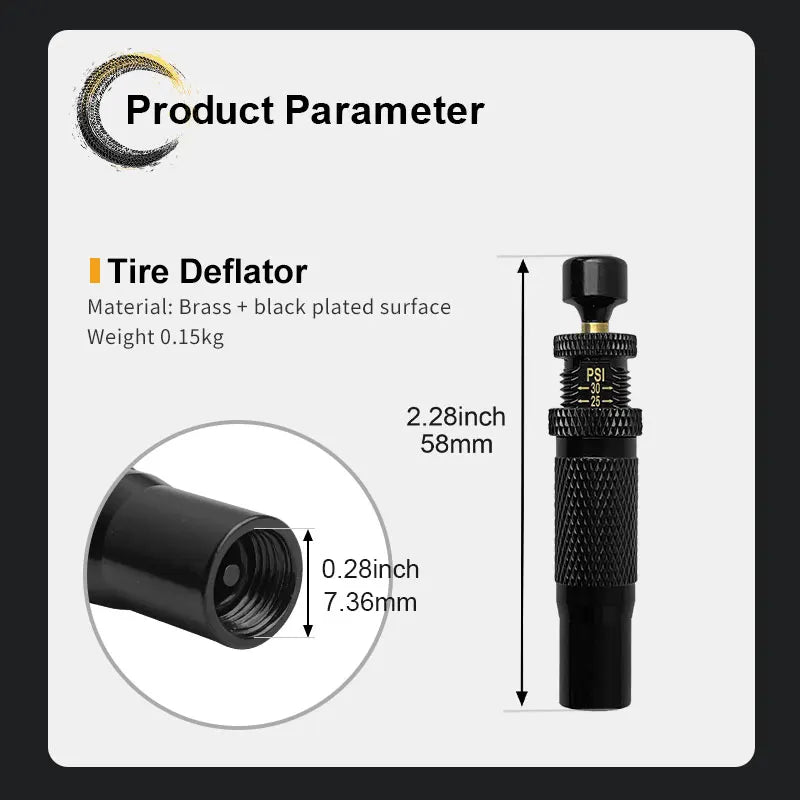 4pcs Tire Pressure Reduction Kit 10-30 PSI/0.7-2.1 BAR Auto-Stop Deflator Valve Set for Offroad Motorcycle SUV and Truck Tires